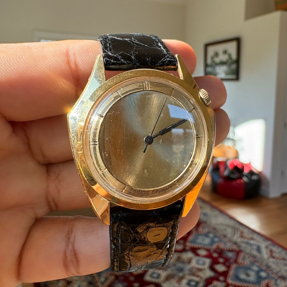 Zodiac Olympos 703-918 Vintage 70s Mystery Dial 17 Jewels Swiss Automatic Watch